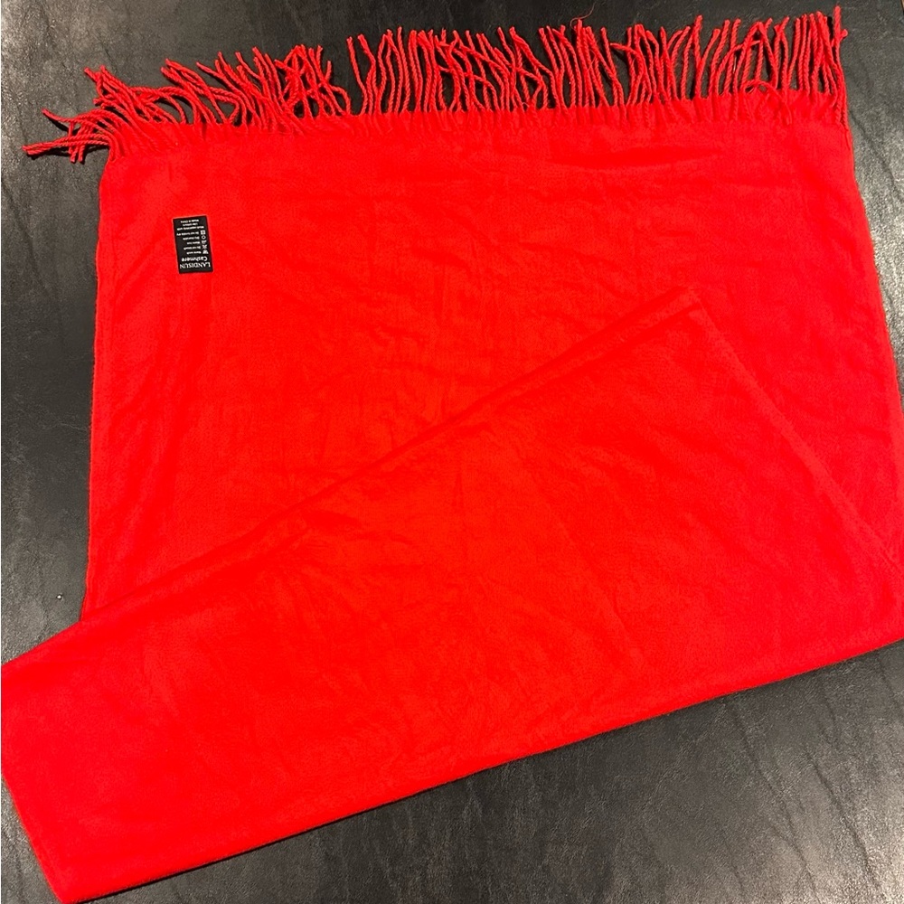 Red Landisun Scarf - Approx 67” x 27” - See Description